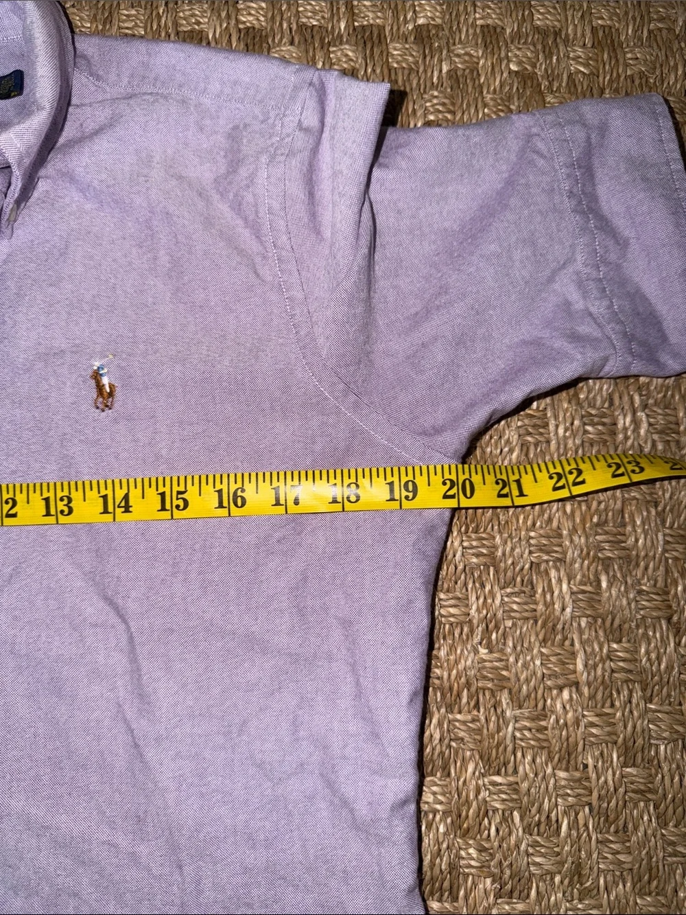 Ralph Lauren Women’s Purple Short-Sleeve Button-Down Oxford Shirt sz Med - Picture 3 of 8